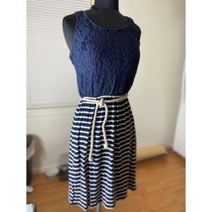 Navy blue & white dress